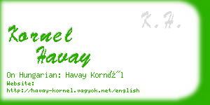 kornel havay business card